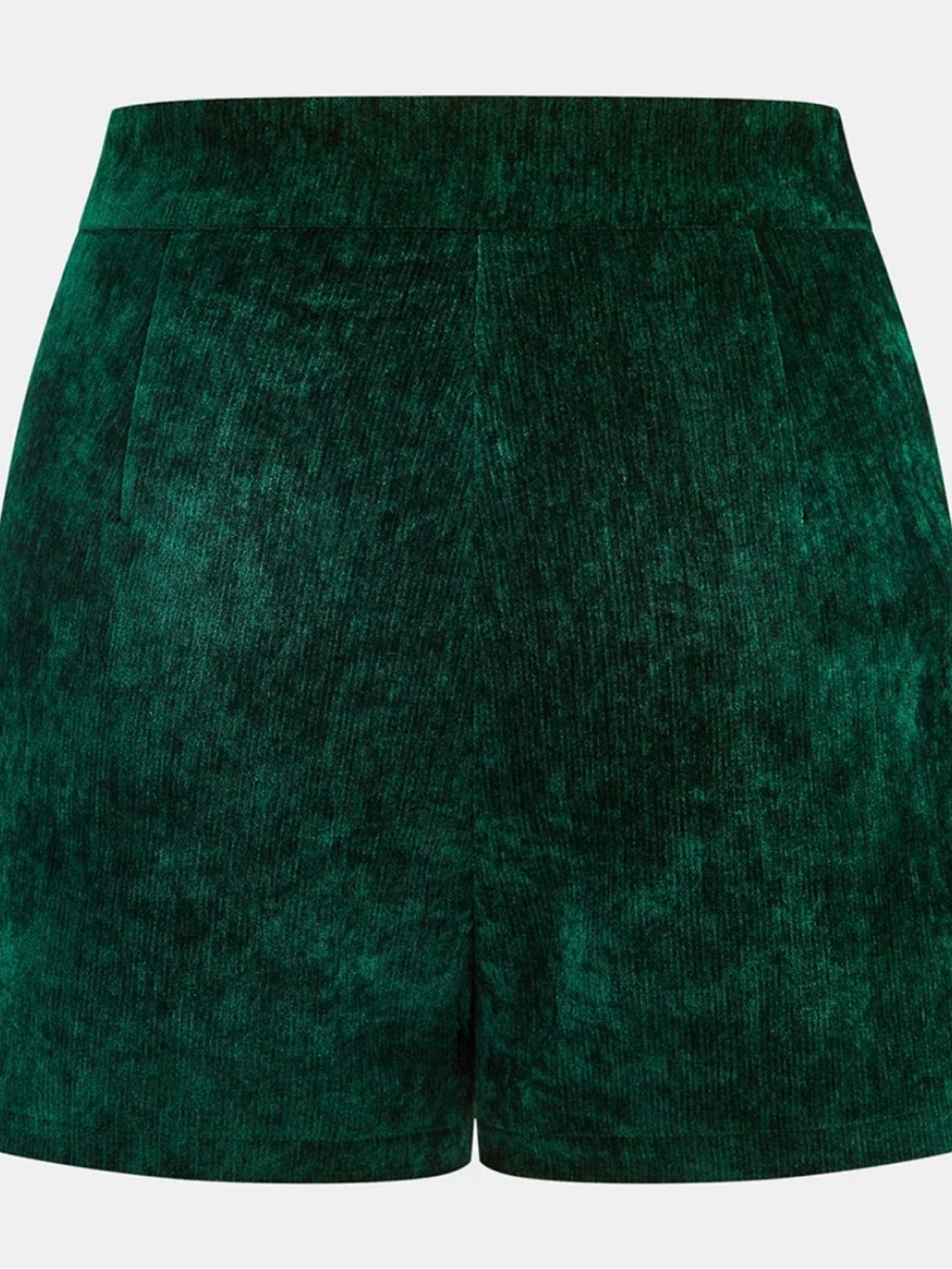 Commense Emerald Green High-Waist Velvet Shorts